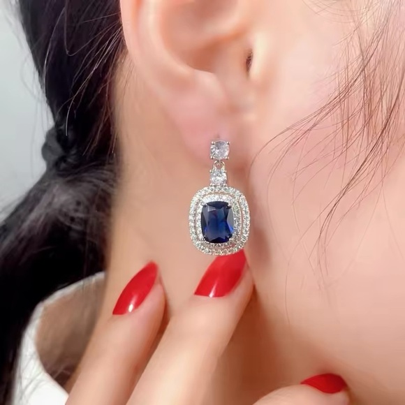 Jewelry - Blue CZ Earrings for Women